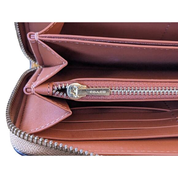 Coach Buttercup Accordion Phone Wallet Polished Pebble Leather Zip Up CC489 New - Picture 13 of 16